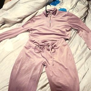 Cute velour jump suit